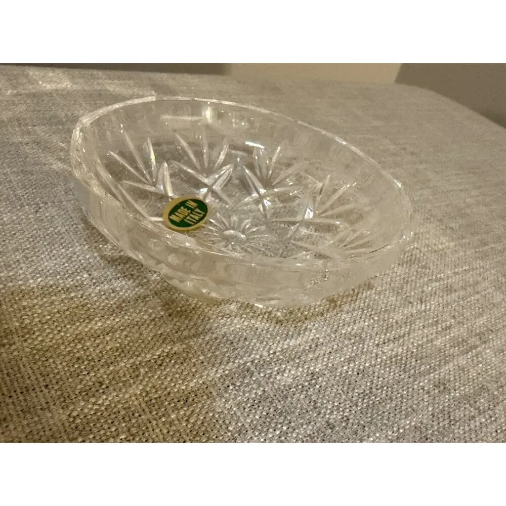 💎 RCR Italy Lead Crystal Covered Dish Candy Trinket Bowl Gold Floral Lid 4